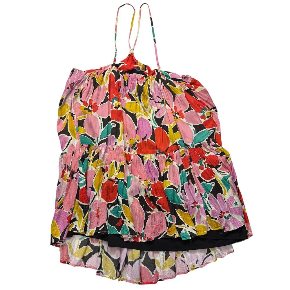 Corey Lynn Calter Floral Halter Dress XL Colorful Mini Vacation Dress Lined - Picture 3 of 11